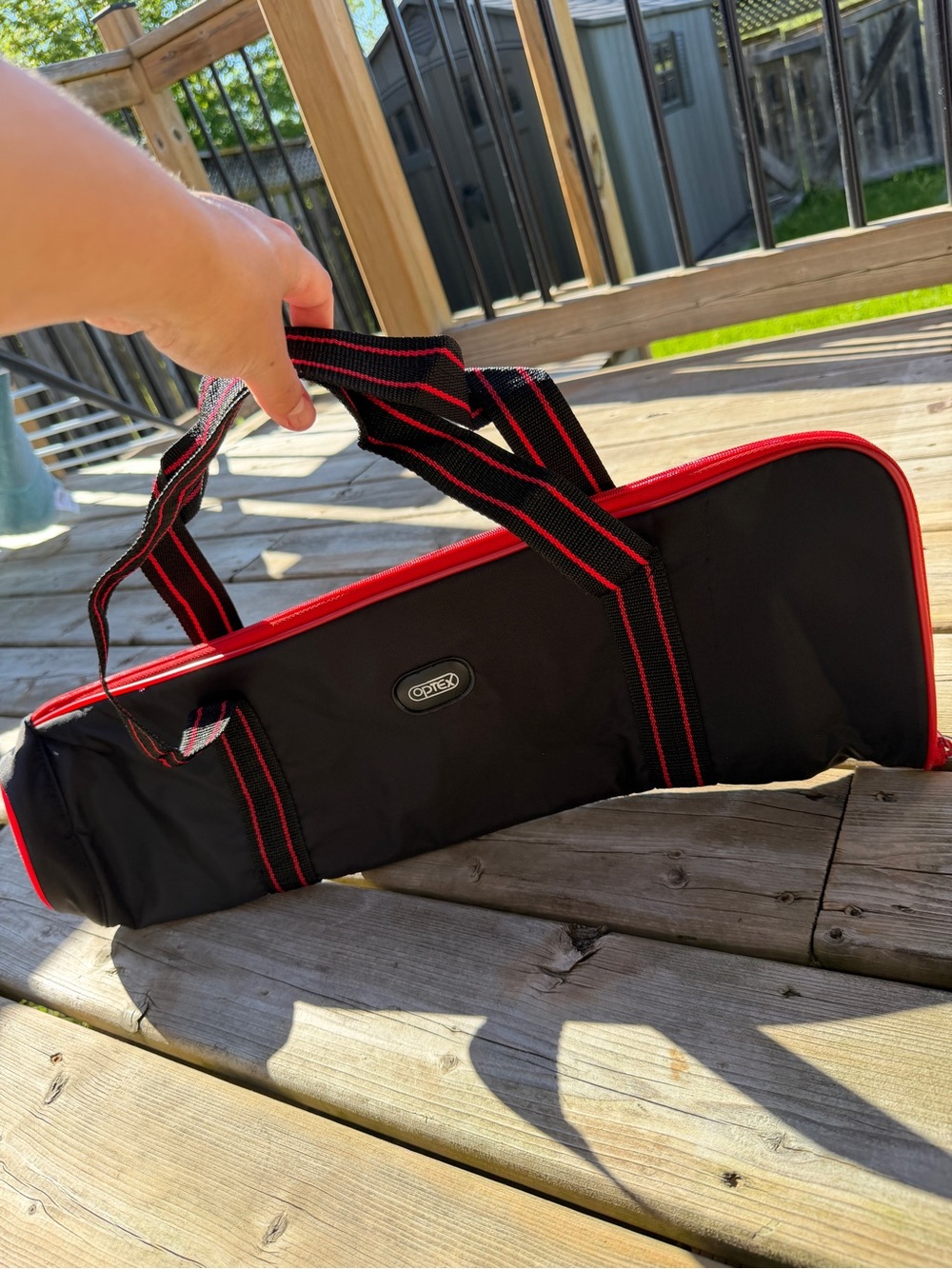 Vintage Optex Camera Carrying Bag Black Red Padded Photo Equipment Case 22" - Picture 9 of 9